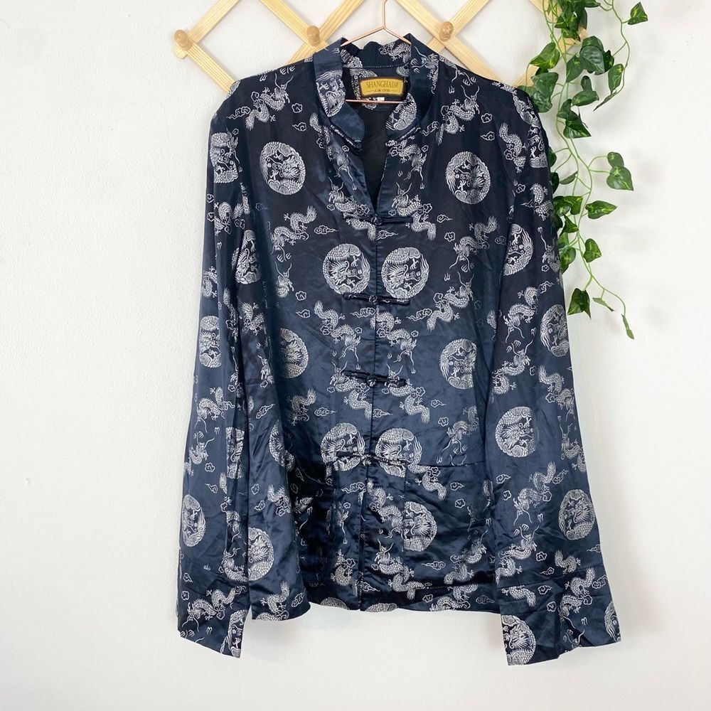 SHANGHAI | Dragon Print Silk Kimono C70